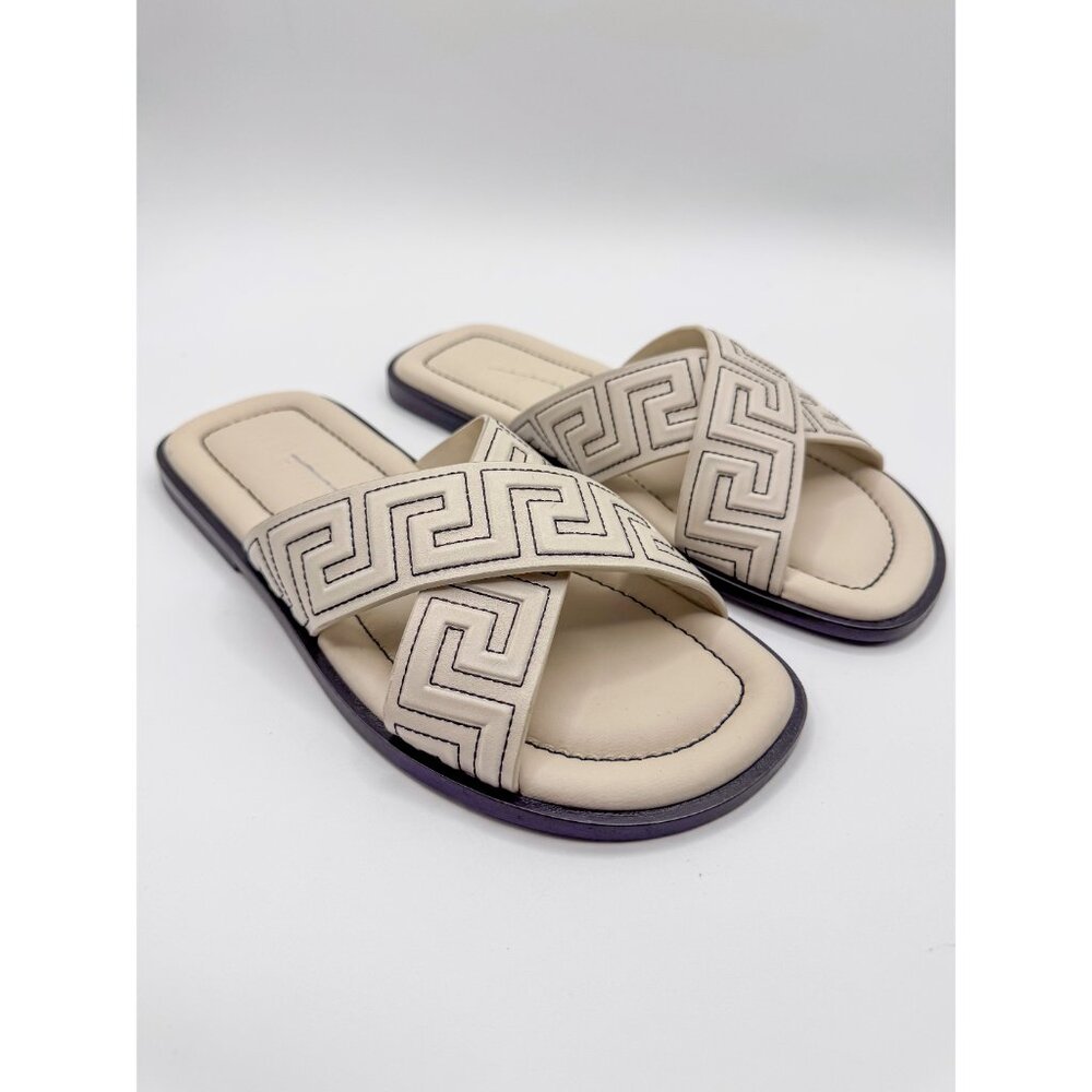 Versace Off White Motif Sandals Size 41 - Picture 5 of 16